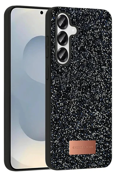 Onegif Samsung Galaxy S25 Plus Bright Simli Kapak - Siyah - Resim 3