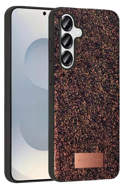 Onegif Samsung Galaxy S25 Bright Simli Kapak - Derin Mor - Resim 3