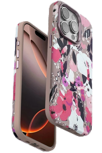 Onegif iPhone 15 Pro Flower Series Magsafe Kapak - Pembe ürün görseli 1