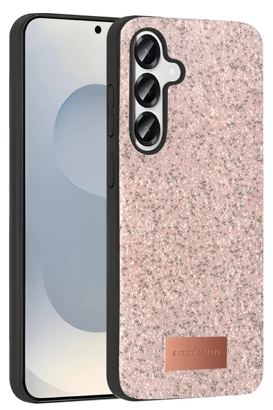 Onegif Samsung Galaxy S25 Plus Bright Simli Kapak - Pembe - Resim 3