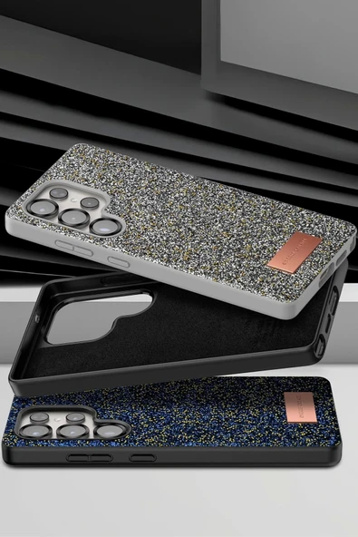 Onegif Samsung Galaxy S25 Ultra Bright Simli Kapak - Pembe - Resim 3