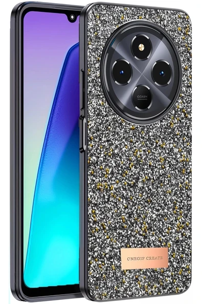 Onegif Xiaomi Redmi 14C Bright Simli Kapak - Gümüş ürün görseli 1