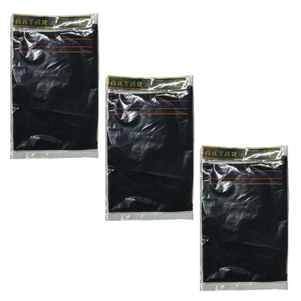 Kese Siyah %100 Floş (El geçmeli) 450 GSM (18,5 * 26cm),3 Adet, Derya Eren