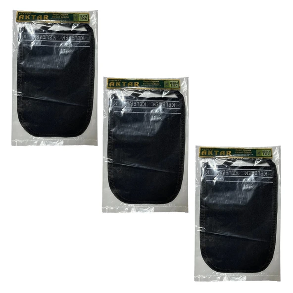 Kese Siyah %70 Floş (El geçmeli) 300 GSM (17 * 25cm),3 Adet, Derya Eren ürün görseli 1