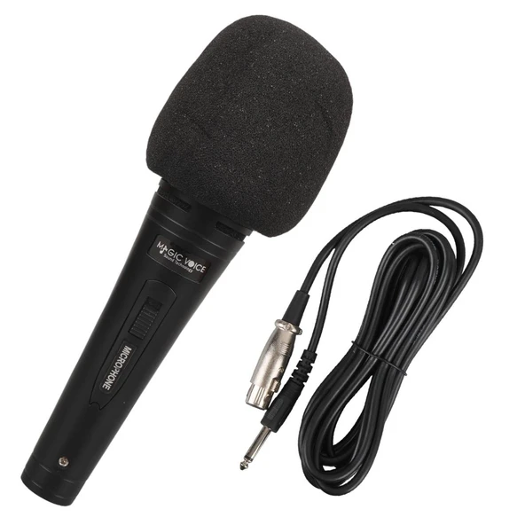 Magicvoice MV-1310 Dinamik Profesyonel Kablolu EL Mikrofonu XLR Girişli Alüminyum (5 Metre Kablolu) - Resim 3