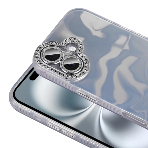 Apple iPhone 16 Plus Kılıf Airbagli Parlak Taş Detay Tasarımlı Zore Esila Kapak - 3
