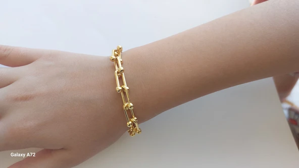 Kadın Premium Kalite Blanca Tifany Gold Zincir Bileklik - 2