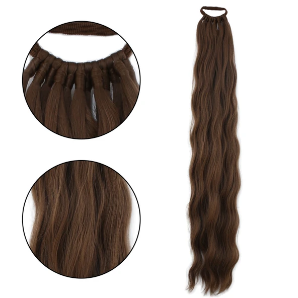 Lastik Tokalı At Kuyruğu Su Dalgalı  - Kumral ürün görseli