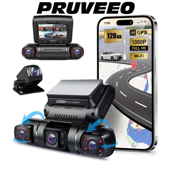 PRUVEEO D90-4CH FHD WI-FI GPS + 128GB SD KART KAME - 3