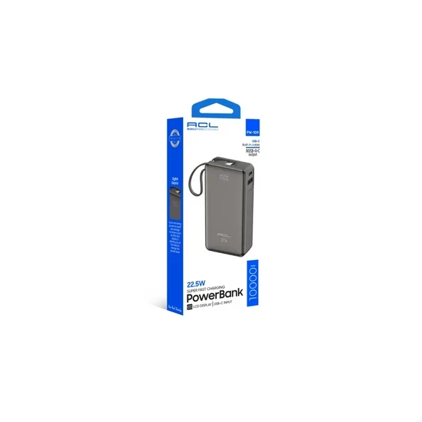 ACL PW-109 22.5W Hızlı Şarjlı 10.000 mAh Dahili USB-C Kablolu Powerbank 10.000mAh - Resim 3
