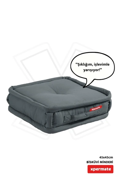 XPERMATE Bisküvi Minder Petek Önü Palet Üstü Minderi Fransız Minder Bank ve Bahçe Minderi 45x45x14 cm Antrasit ürün görseli