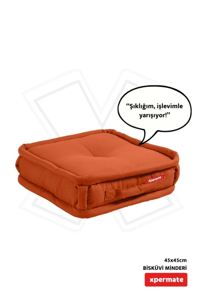 XPERMATE Bisküvi Minder Petek Önü Palet Üstü Minderi Fransız Minder Bank ve Bahçe Minderi 45x45x14 cm Kremit - 1