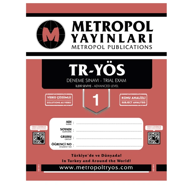 TR-YÖS DENEME SINAVLARI (İLERİ SEVİYE) (10 FASİKÜL DENEME) - Resim 2