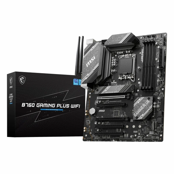 MSI B760 Gaming Plus WiFi DDR5 (6800MHz)OC M.2 HDMI/DP/USB-C PCIe 4.0 1700P ATX Anakart - 1