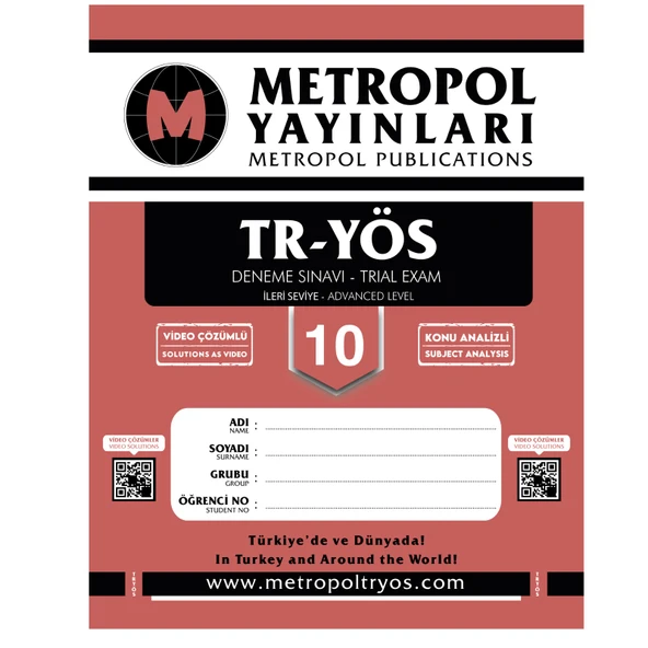 TR-YÖS DENEME SINAVLARI (İLERİ SEVİYE) (10 FASİKÜL DENEME) - Resim 3