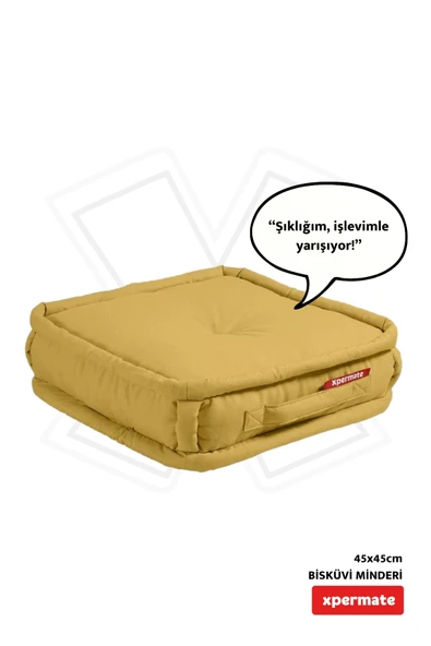 XPERMATE Bisküvi Minder Petek Önü Palet Üstü Minderi Fransız Minder Bank ve Bahçe Minderi 45x45x14 cm Hardal ürün görseli