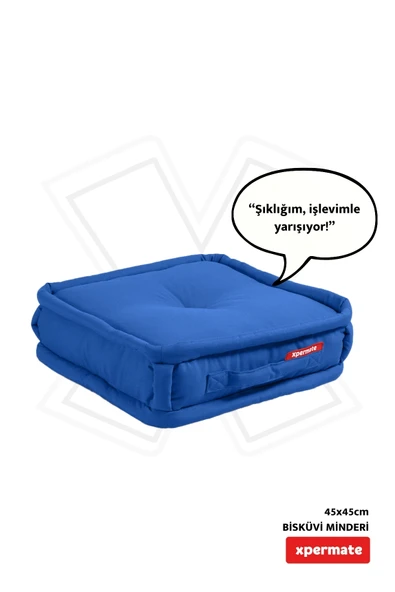 XPERMATE Bisküvi Minder Petek Önü Palet Üstü Minderi Fransız Minder Bank ve Bahçe Minderi 45x45x14 cm Mavi ürün görseli