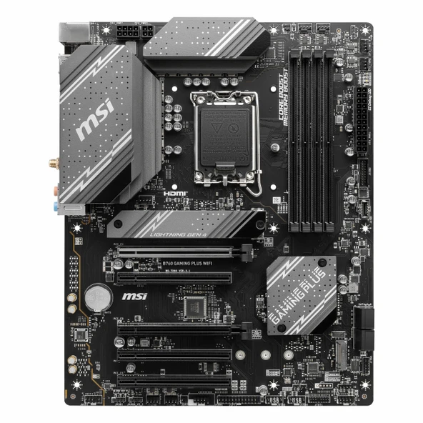 MSI B760 Gaming Plus WiFi DDR5 (6800MHz)OC M.2 HDMI/DP/USB-C PCIe 4.0 1700P ATX Anakart - 2