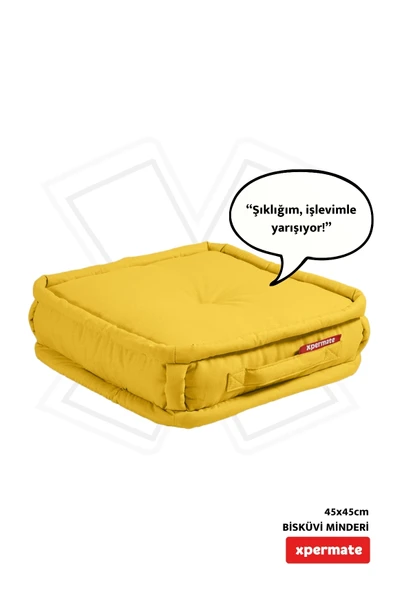 XPERMATE Bisküvi Minder Petek Önü Palet Üstü Minderi Fransız Minder Bank ve Bahçe Minderi 45x45x14 cm Sarı ürün görseli