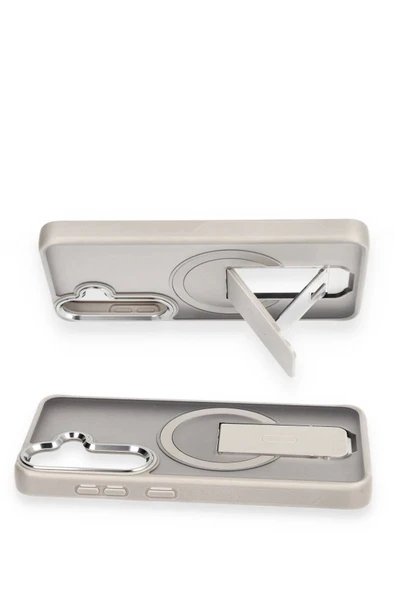 Samsung Galaxy S24 Tork Magsafe Standlı Kapak - Titan Gri - Resim 3