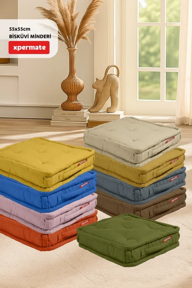 XPERMATE Bisküvi Minder Petek Önü Palet Üstü Minderi Fransız Minder Bank ve Bahçe Minderi 55x55x14 cm Kahve - Resim 4