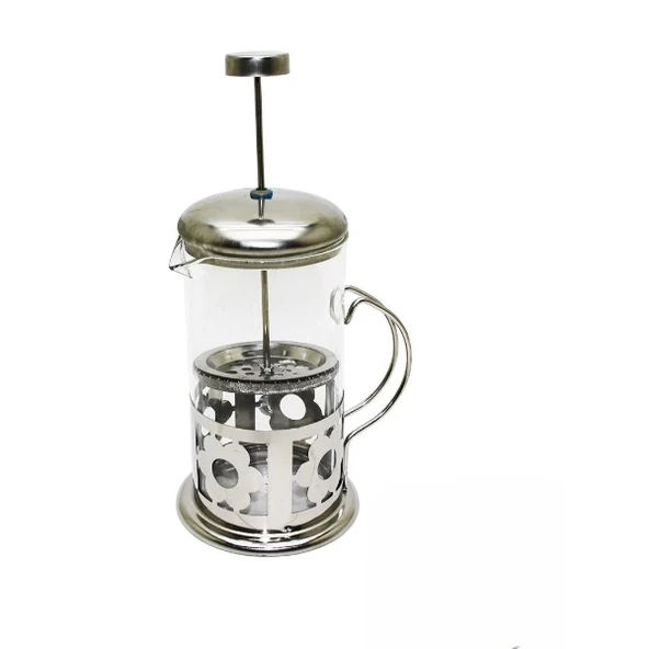 Çelik Kulplu Cam French Press - 350 ml - Resim 3