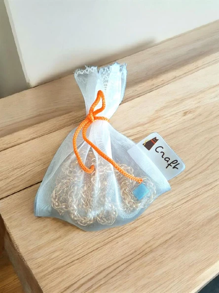 Mavi Taşlı Örümcek Kolye Küpe Takım - Resim 4