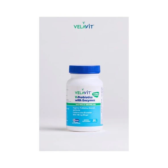 Velavit V-Probiotics with Enzymes & Bromelain 30 Kapsül - 2