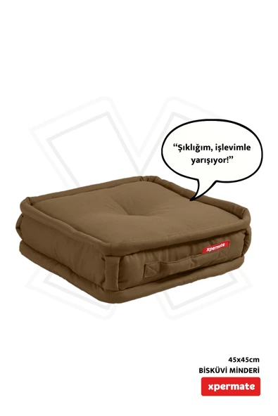 XPERMATE Bisküvi Minder Petek Önü Palet Üstü Minderi Fransız Minder Bank ve Bahçe Minderi 45x45x14 cm Kahverengi ürün görseli