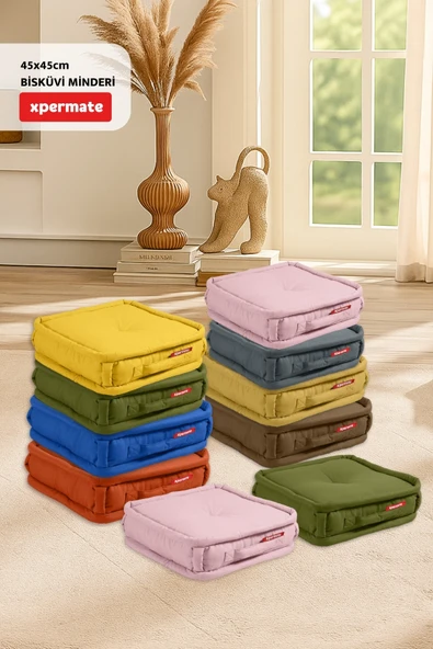 XPERMATE Bisküvi Minder Petek Önü Palet Üstü Minderi Fransız Minder Bank ve Bahçe Minderi 45x45x14 cm Kahverengi - Resim 4