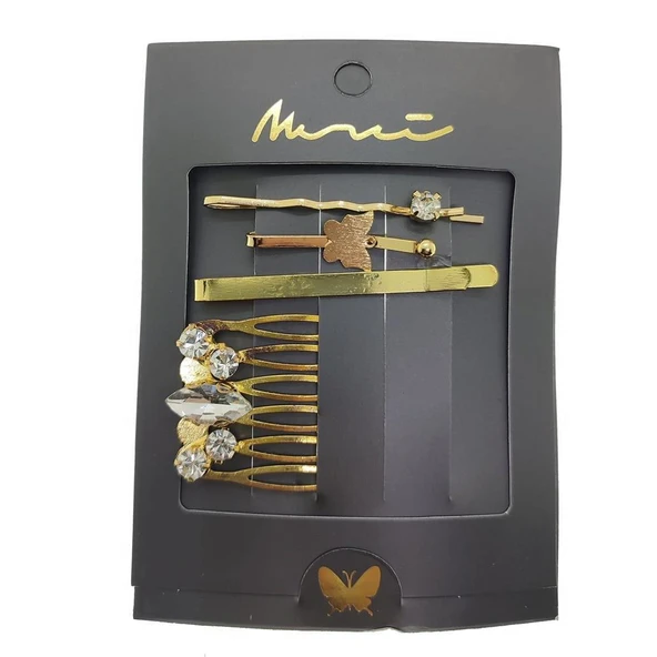 Altın Renk Kelebek Kombin Yan Toka ürün görseli 1