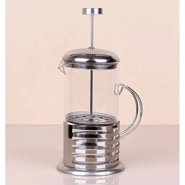 Çelik Kulplu Cam French Press - 350 ml - Resim 2