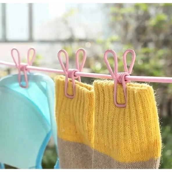 Taşınabilir Pratik Mandallı Çamaşır İpi - Resim 3