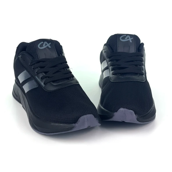 Erkek Siyah Füme Bağcıklı Nefes Alan Esnek Hafif Günlük Sneaker Spor Ayakkabı - 6