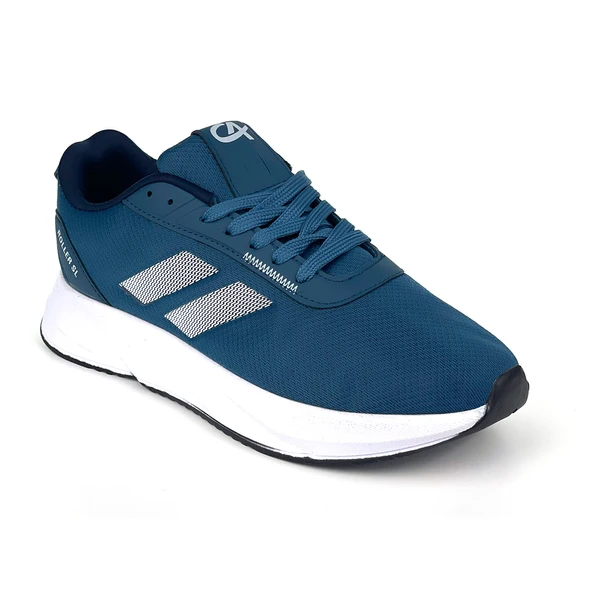 Erkek İndigo Bağcıklı Nefes Alan Esnek Hafif Günlük Sneaker Spor Ayakkabı - 2