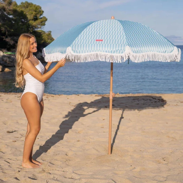 CARAMEL-CIZGILI MAVI SEMSIYE PUSKULLU - 4