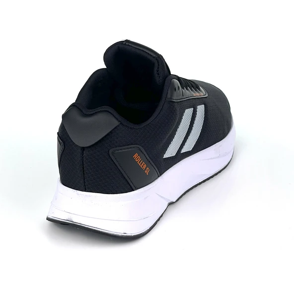 Erkek Siyah Oranj Bağcıklı Nefes Alan Esnek Hafif Günlük Sneaker Spor Ayakkabı - Resim 5