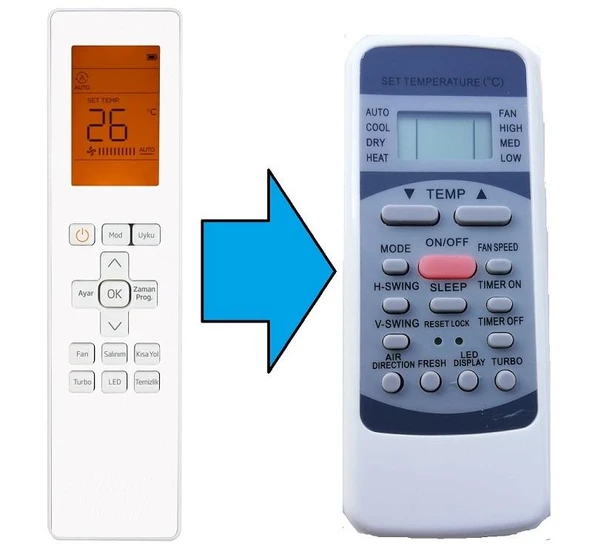 Beko 74826 İle Uyumlu Klima Kumandası-Resimde Sağdaki Gönderilir ürün görseli