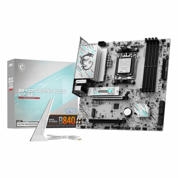 MSI B840M Gaming Plus WiFi6E DDR5 (8000MHz)OC M.2 HDMI/USB-C PCIe 4.0 AM5 mATX Anakart ürün görseli 1