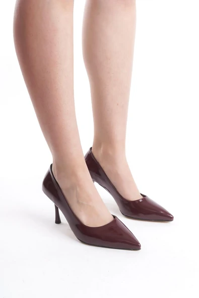 Kadın Scarlet Bordo Rugan 9 Cm İnce Topuklu Sivri Burun Stiletto - 2