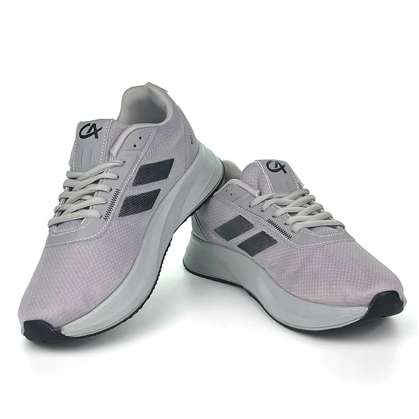 Erkek Buz Siyah Bağcıklı Nefes Alan Esnek Hafif Günlük Sneaker Spor Ayakkabı - Resim 4