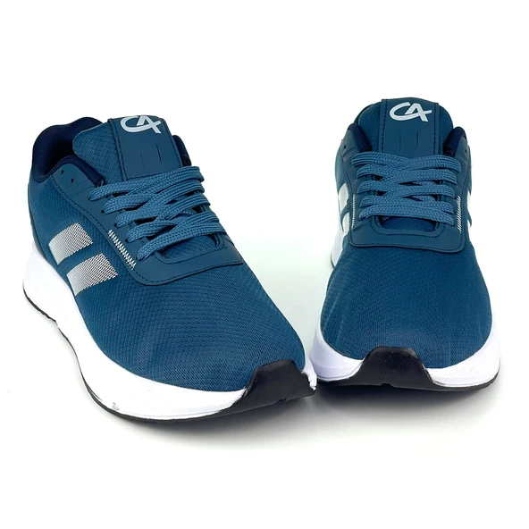 Erkek İndigo Bağcıklı Nefes Alan Esnek Hafif Günlük Sneaker Spor Ayakkabı - 3