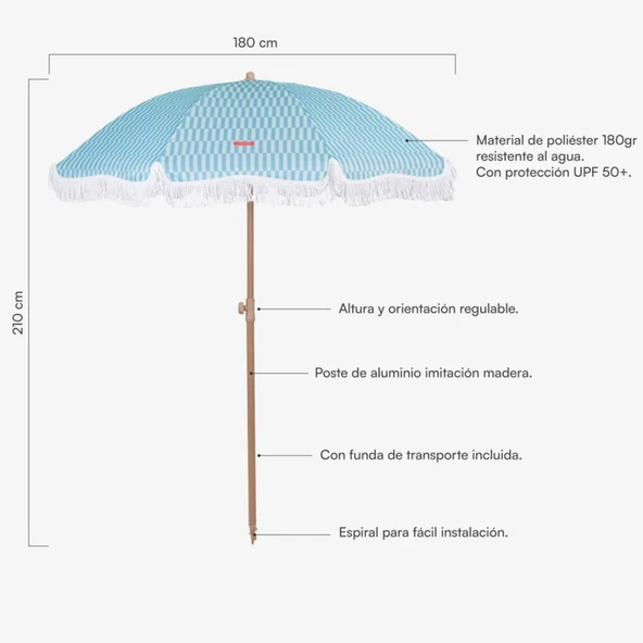 CARAMEL-CIZGILI MAVI SEMSIYE PUSKULLU - 2