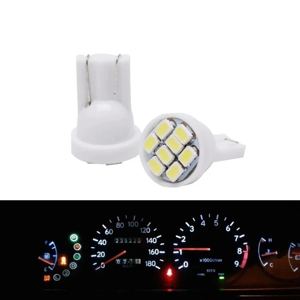Süper Güçlü Mini T10 Led 8 Ledli 12 Volt Mini T10 Led 523638212 - 3