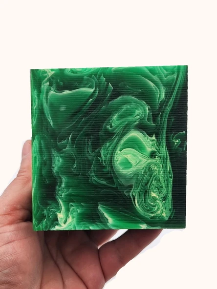 Yeşil Beyaz Hareli Katalin Tesbih Hammaddesi - Resim 3