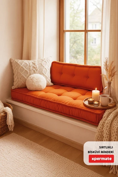 XPERMATE Bisküvi Minder Petek Önü Palet Üstü Minderi Fransız Minder Bank ve Bahçe Minderi 60X120x14 cm Kahve - Resim 5