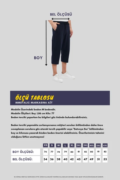 Erkek Yanları Cepli Siyah Bermuda Diz Altı Kapri Beli Ayarlanabilir Lastikli Uzun Şort MTLCE74 - 7