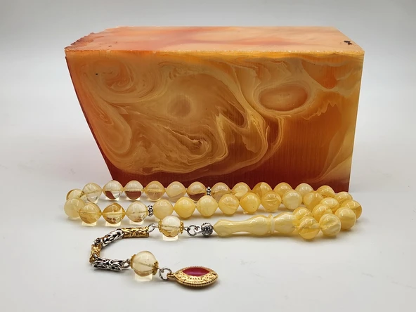 Beyaz Hareli Katalin Tesbih Hammaddesi - Resim 2