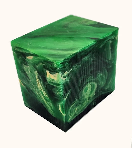 Yeşil Beyaz Hareli Katalin Tesbih Hammaddesi - Resim 2