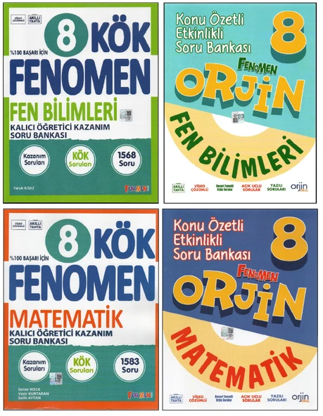 FENOMEN 8. SINIF FEN KÖK+ORJİN FEN+MATEMATİK KÖK+ORJİN MATEMATİK (4 KİTAP) ürün görseli